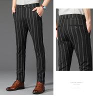 Pantalones Casuales a Rayas para Hombres Cómodos Negros, Khaki, Vino Rojo - details 10