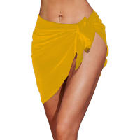 Falda larga y corta para mujer, traje de baño de Sarong, pareo de Bikini de verano, bufanda transparente - details 25