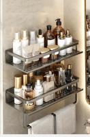 Organizador de estante de baño para lactancia materna, ducha de aluminio gris de 30-50CM - details 11
