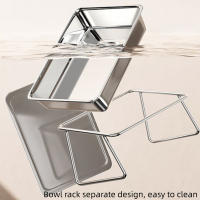 Cuencos elevados para comida para perros, cuenco de agua para gatos de acero inoxidable inclinado de 15 grados, protección del cuello, estante alto, plato de alimentación para mascotas para interiores - details 3