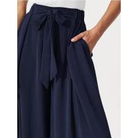 Mujeres lisas elegantes y con estilo, pantalones sueltos cómodos, pantalones de pierna ancha con cordón de cintura alta para verano - details 15