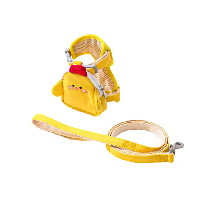 Chaleco con arneses ajustables para mascotas con mochila y correa, juego de correa suave para perro, correa para el pecho transpirable para gato al aire libre - 1