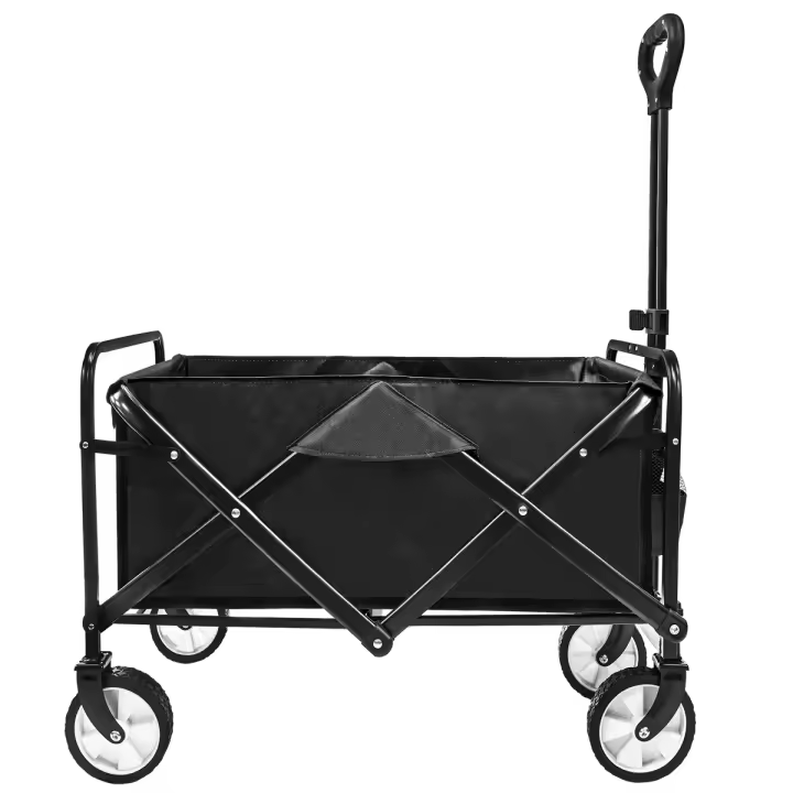 Carro de Mano Plegable Carrito de Playa y Transporte para Jardín Casa Almacén 4 Ruedas, todoterreno - 1