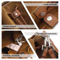 AFKOMST Bolsos tipo cubo de cuero Bolso cruzado con cordón para mujer Bolsos medianos y hobo con 2 correas para el hombro Mochila de lujo de alta gama - details 5