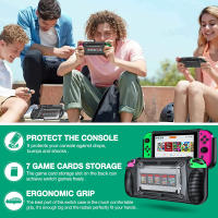 -funda protectora para Nintendo Switch, carcasa anticaída a prueba de golpes con 7 ranuras de almacenamiento para tarjetas de juego, TPU + PC - details 1