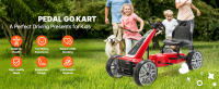 SucceBuy Go Kart con pedales para niños, juguete todoterreno de 4 ruedas para niños. Con volante, asiento ajustable, freno de mano - details 0