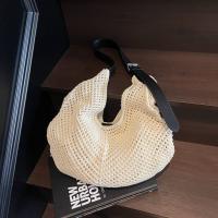 Bolso de hombro, bolso de punto ahuecado, bolso de hilo de algodón, bolso de mano de ganchillo, bolso de paja de playa bohemio de gran capacidad para estudiantes - details 11