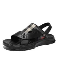Sandalias de los hombres de la primera capa de cuero de vaca, zapatos de playa de suela suave, cojín de látex de los hombres de verano, nuevas dos zapatillas de desgaste, sandalias al aire libre - details 15