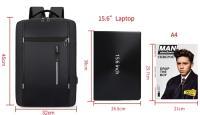 Mochila De Negocios impermeable para hombre, morral escolar con USB de 15,6 pulgadas, para ordenador portátil, de gran capacidad - details 1