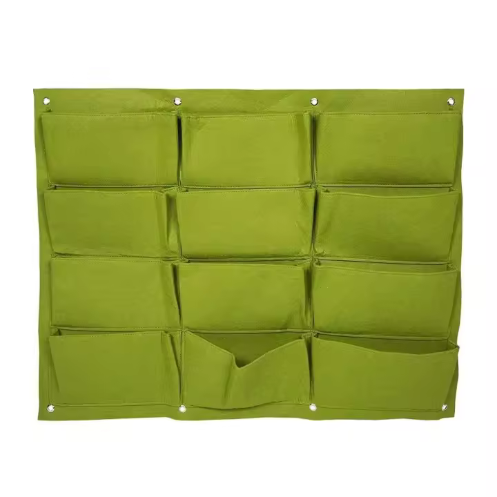 Bolsa de fieltro para plantas, contenedor de pared, cultivo de plantas de interior ETA, jardín vertical, 12 bolsillos, reutilizable, ecológico - 1
