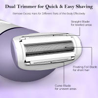 Extractor de pelo eléctrico 4 en 1, máquina de afeitar para mujeres, afeitado de las axilas, pelo de las piernas, molinillo de pies IPX7 Universal - details 5