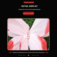 Flores artificiales hechas a mano de imitación de seda, accesorios de fotografía de gasa gigante colorida, fondo de flores falsas de 50cm - details 12