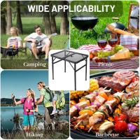 Mesa Plegable de Metal Portátil Ancho Ajustable para BBQ y Picnic Ideal para Camping y BBQ al Aire Libre - details 3