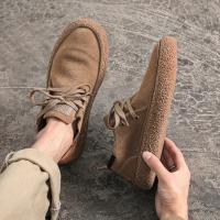 Zapatos Informales De Piel Auténtica De Ante Para Hombre, Zapatos Planos Con Cordones, Ligeros Y Cómodos Para Conducir, Zapatos Oxford Para Exteriores - details 3