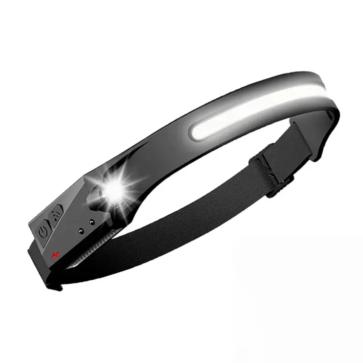 Linterna Frontal LED Recargable USB - Lámpara de Cabeza de Alta Potencia con Iluminación, Sensor de Movimiento y Diadema Ajustable para Camping, Running - 1