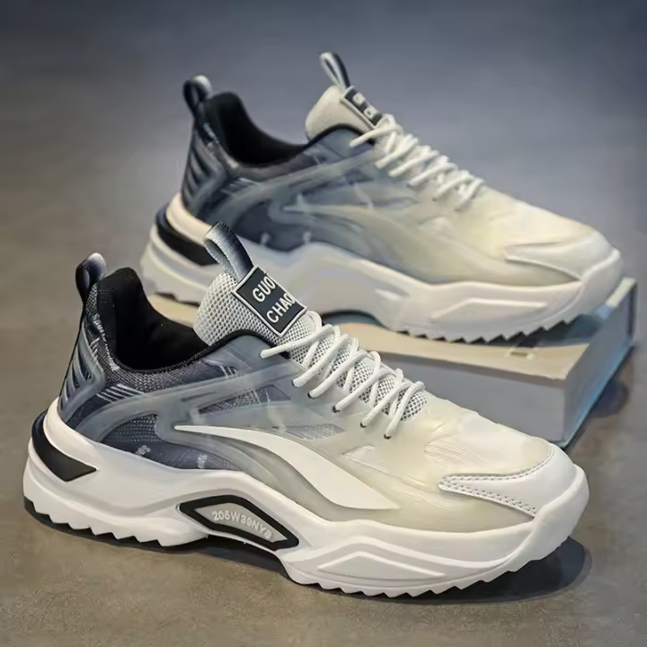2024 primavera nueva versátil Casual moda plataforma papá zapatos estudiante correr zapatillas de deporte de moda transpirable zapatos de hombre - 1