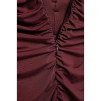 - Ropa de mujer de estilo europeo y americano, nueva moda, decoración de flores convexas, flauta sin tirantes con cuello en V ss - details 6