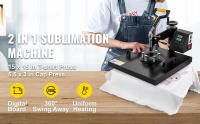 SucceBuy Máquina de prensado en caliente de 15x15 pulgadas/38x38 cm, impresora de transferencia por sublimación tipo almeja 2 en 1, revestimiento de teflón - details 0