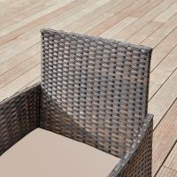 Conjunto de Muebles de Jardín, Muebles de Patio de Ratán, Muebles de Mimbre de PE para el Patio, Marrón y Topo - details 3