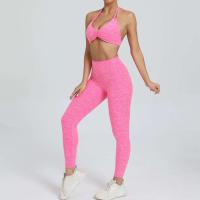 Traje de entrenamiento de gimnasia reforzado deportivo para mujer, ropa deportiva para mujer, traje de yoga rojo, negro y rosa 2024 - details 17