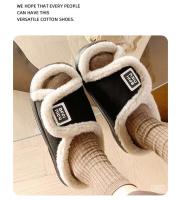 Zapatillas de algodón con Velcro para mujer, suela exterior de EVA suave para interiores y exteriores, plantilla de felpa, estilo de plataforma, fácil de combinar, novedad - details 9