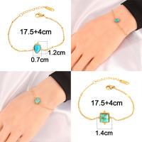 Pulsera Colgante de Piedra Natural de Acero Inoxidable 316L Cadena de Pendiente de Turquesa para Mujeres Regalo de Joyería de Moda - details 0