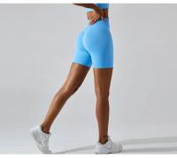 Pantalones cortos de Yoga sin costuras para mujer, mallas deportivas transpirables de secado rápido, de cintura alta, para entrenamiento y gimnasio - details 15