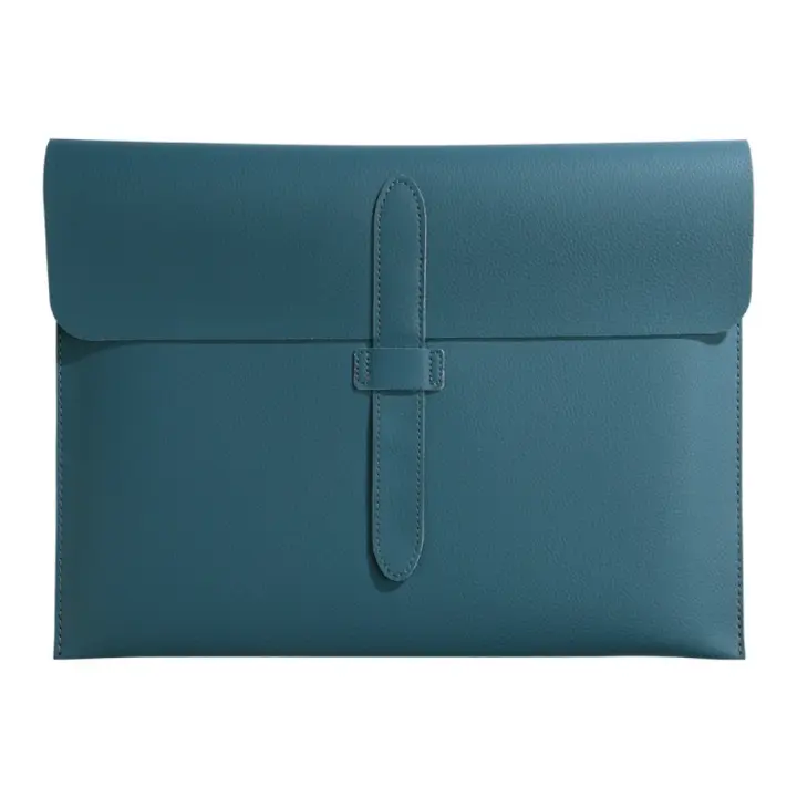 Carpeta de archivos de cuero A4 de gran capacidad, bolsa de carpeta de archivos Simple impermeable, organizador de documentos con hebilla de cuerda portátil, papel - 1