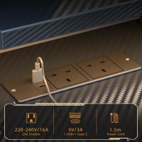 Mesa de Ordenador Grande en Forma L Esquina con LED Regleta Enchufables - details 2