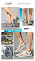 Sandalias planas informales transpirables para hombre y mujer, zapatillas de playa con diseño tejido, para exteriores, Verano - details 11