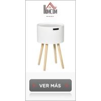 Auxiliares de Salón Modernas Mesas de Centro Redondas con Tapa Extraíble y Estructura Metálica para Dormitorios Ø40x45 cm y Ø35x40 cm Blanco - details 5