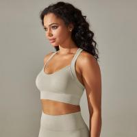 Sujetador de yoga sin costuras para mujer, top corto con tirantes anchos cruzados, chaleco deportivo para gimnasio, top liso para entrenamiento y correr - details 14