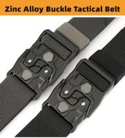 Nuevo estilo Cinturón informal de punto para hombre Diseño innovador de desmontaje rápido, cinturón táctico con hebilla de aleación, estilo informal para exteriores, desplazamientos, informal - details 3