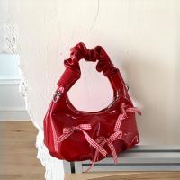 Bolsos de moda coreanos con lazo, bolsos de hombro plisados ​​de cuero Pu con nube, bolsos pequeños y dulces para mujer - details 2