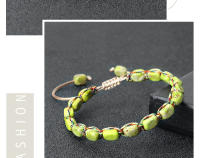 Pulsera con cuentas de piedra Natural del emperador bohemio para mujeres y hombres, brazalete ajustable hecho a mano, cuerda trenzada, regalos de joyería de moda para Yoga - details 5