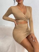 Elegante Vestido de Cintura Ajustada con Tirante de Espalda para Mujer en Otoño-Invierno - details 1