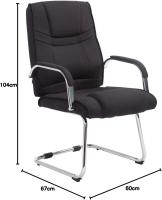 Cantilever Attila Tapizada En Tela y con Base De Metal I Silla De Conferencia con Reposabrazos, Color:Negro/Negro - details 28