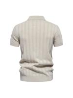 Polo de punto para hombre, manga corta y cuello vuelto, novedad - details 2