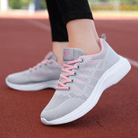 Zapatillas de correr informales grises para mujer, zapatillas de punto transpirables, zapatos deportivos ultraligeros para mujer - details 6