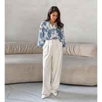 Nueva camisa holgada estampada de manga larga elegante con botones para mujer - details 4