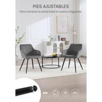 Silla de Comedor Nórdica Vintage Estilo Único con Reposabrazos y Tapiz de Terciopelo - details 7