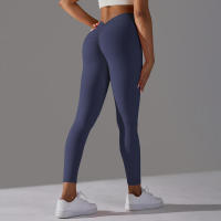 Pantalones de yoga con espalda en V para mujer, leggings sexys para entrenamiento Fiess, gimnasio, correr, cintura alta - details 34