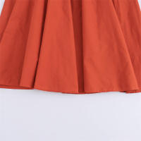 Elegante Vestido de Punto de Poliéster Cuello Redondo, Parche con Cinturón, Largo Media - details 9