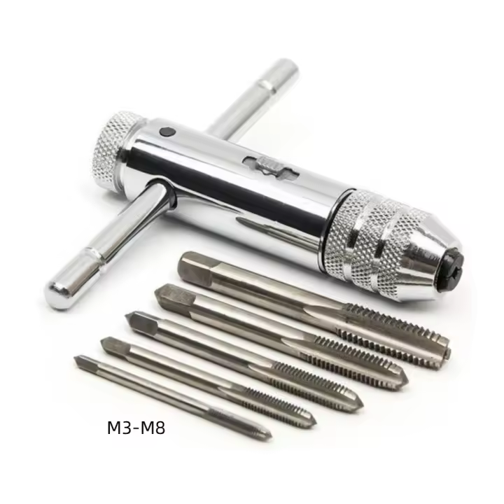 Llave de trinquete extraíble M3-M8 rosca interna de alta dureza grifo manual agarre cómodo impermeable - 1