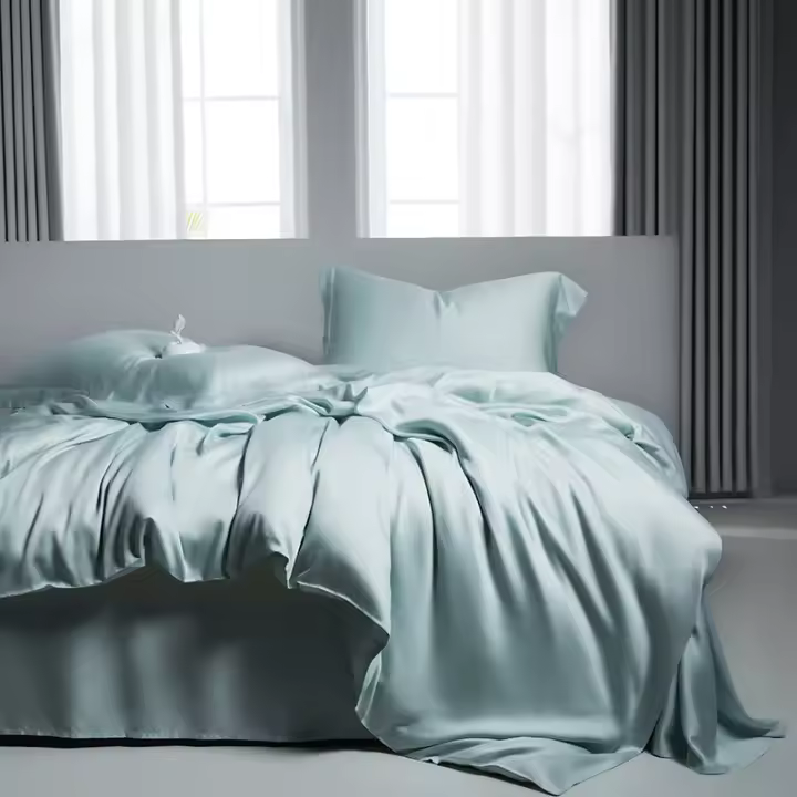 Juntas de Ropa de Cama de Algodón Natural Cuenta de Hilos Alta, Grado 5A, Tamaño de Cama Rey 2.0m, Color Sólido - 1