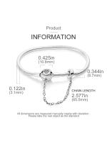 Pulsera de plata de ley 925 con forma de corazón y mariposa para mujer, brazalete de cadena de seguridad, compatible con abalorios originales, joyería - details 3