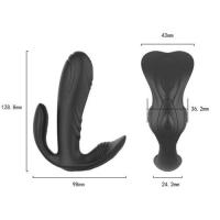 Control remoto inalámbrico Mariposa vibrando calcetines Dildo portátil Vibrador anal Masaje de próstata con función de solapa Masturbación de adultos Juguetes sexuales Enchufe del culo - details 11