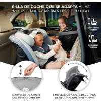 Silla de coche ajustable I-SIZE 40-150 cm con Isofix Asiento de bebé para niños Negro 360º - details 18