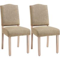 Juego de 4 sillas de comedor con respaldo alto, sillas de cocina, patas de madera maciza, diseño clásico, con botones bronceados, sillones y sillas para salón, asientos tapizados - details 54
