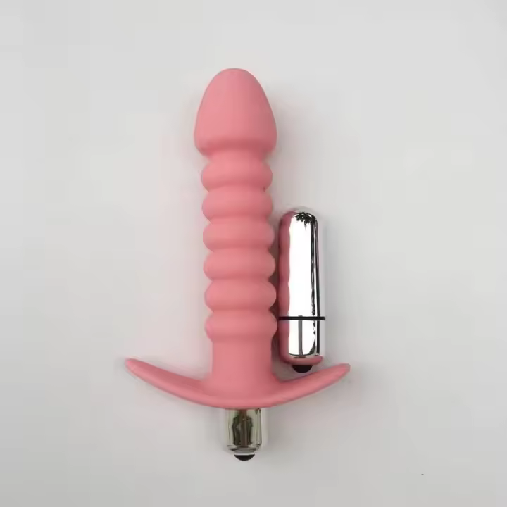 Embalaje privado Vibrador de silicona sexy con forma de consolador Anal Plug 1/10 Velocidad ajustable Masajeador de próstata Butt Bead Estimulación Juguete sexual para parejas - 1